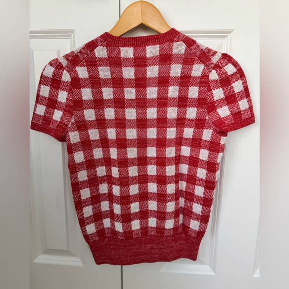 Polo by Ralph Lauren Red and White Gingham Crewneck Sweater - Picture 2 of 6